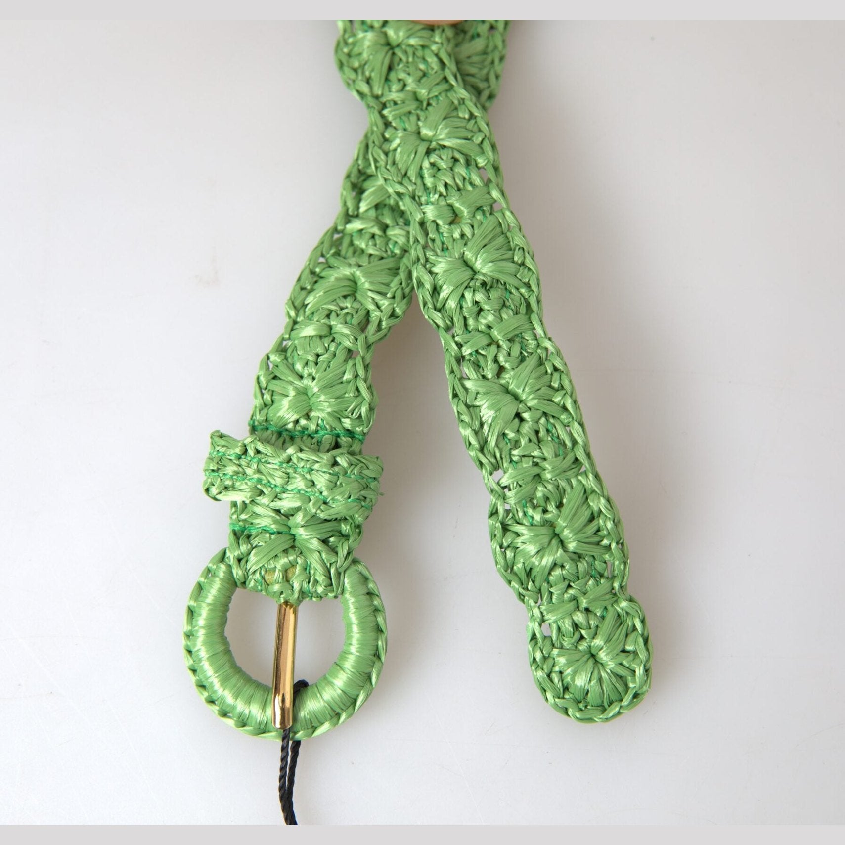 Dolce & Gabbana Green Viscose Weaved Skinny Waist Belt Dolce & Gabbana