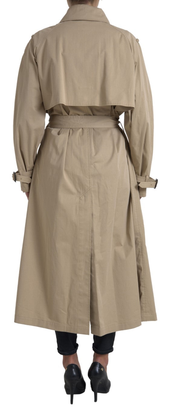 Dolce & Gabbana Khaki Double Breasted Trench Coat Jacket Dolce & Gabbana