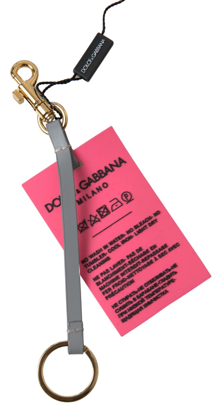 Dolce & Gabbana Pink Silicone DG Logo Gold Brass Keyring Women Keychain Dolce & Gabbana