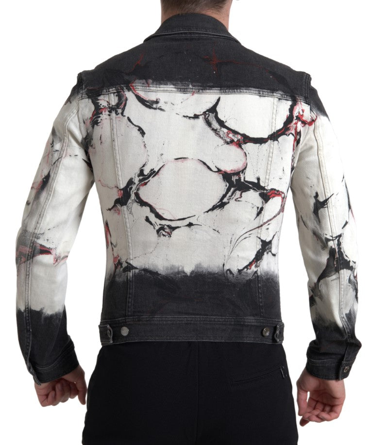 Dolce & Gabbana Multicolor Cotton Collared Denim Jacket Dolce & Gabbana