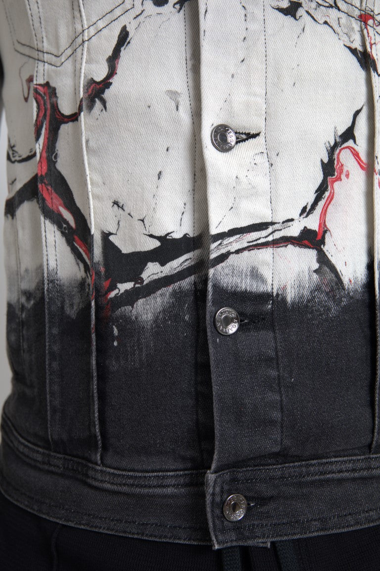Dolce & Gabbana Multicolor Cotton Collared Denim Jacket Dolce & Gabbana
