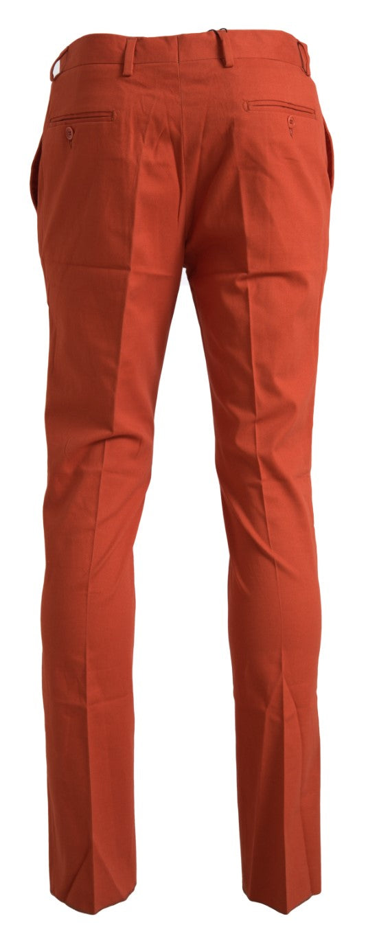 BENCIVENGA Orange Straight Fit Men Formal Trousers Pants BENCIVENGA