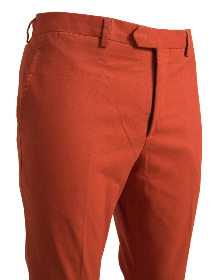 BENCIVENGA Orange Straight Fit Men Formal Trousers Pants BENCIVENGA