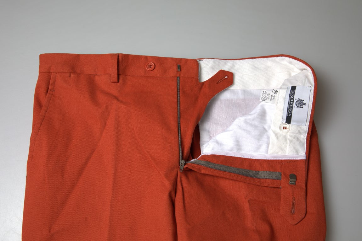 BENCIVENGA Orange Straight Fit Men Formal Trousers Pants BENCIVENGA