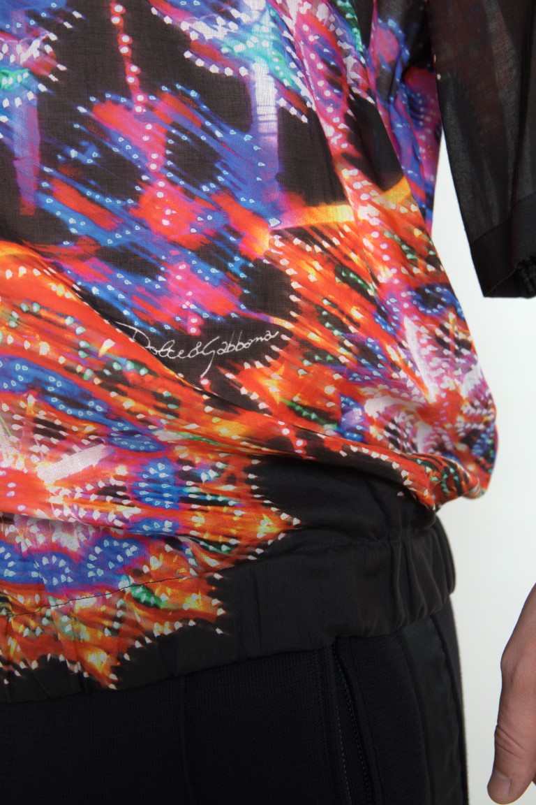 Dolce & Gabbana Multicolor Luminarie Print Men Cotton Shirt Dolce & Gabbana