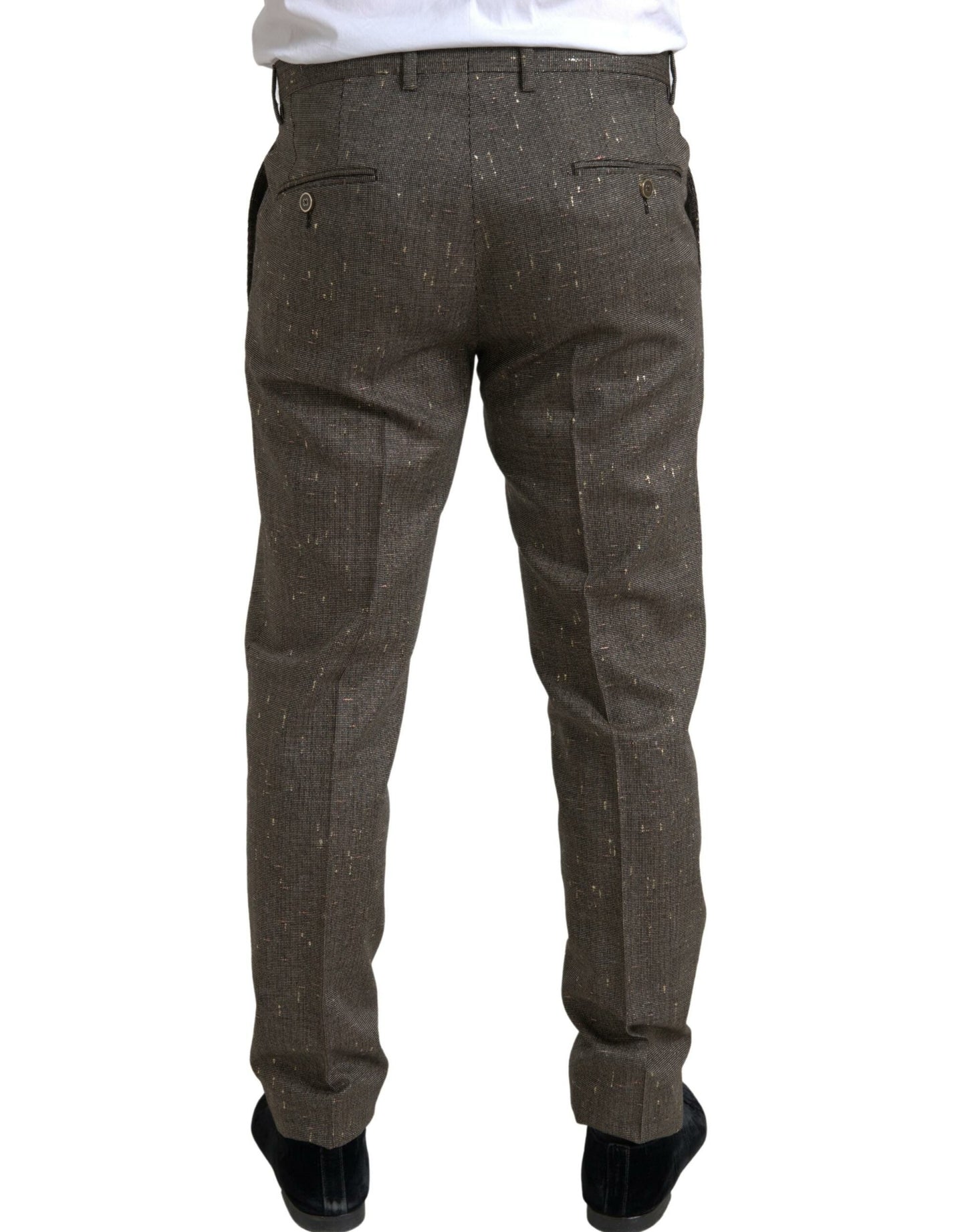 Dolce & Gabbana Brown Wool Dress Skinny Men Trouser Pants Dolce & Gabbana