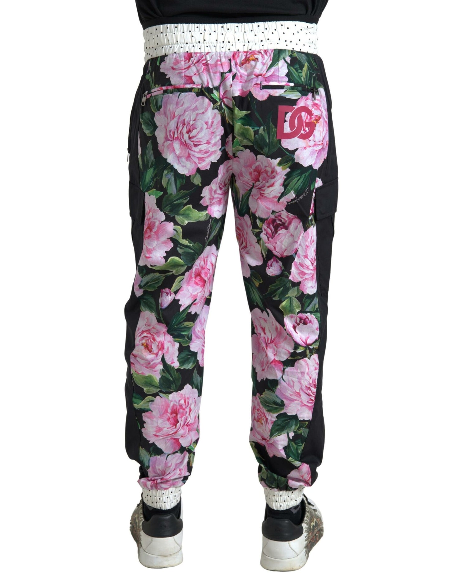 Dolce & Gabbana Multicolor Peony Joggers Cotton Men Pants Dolce & Gabbana
