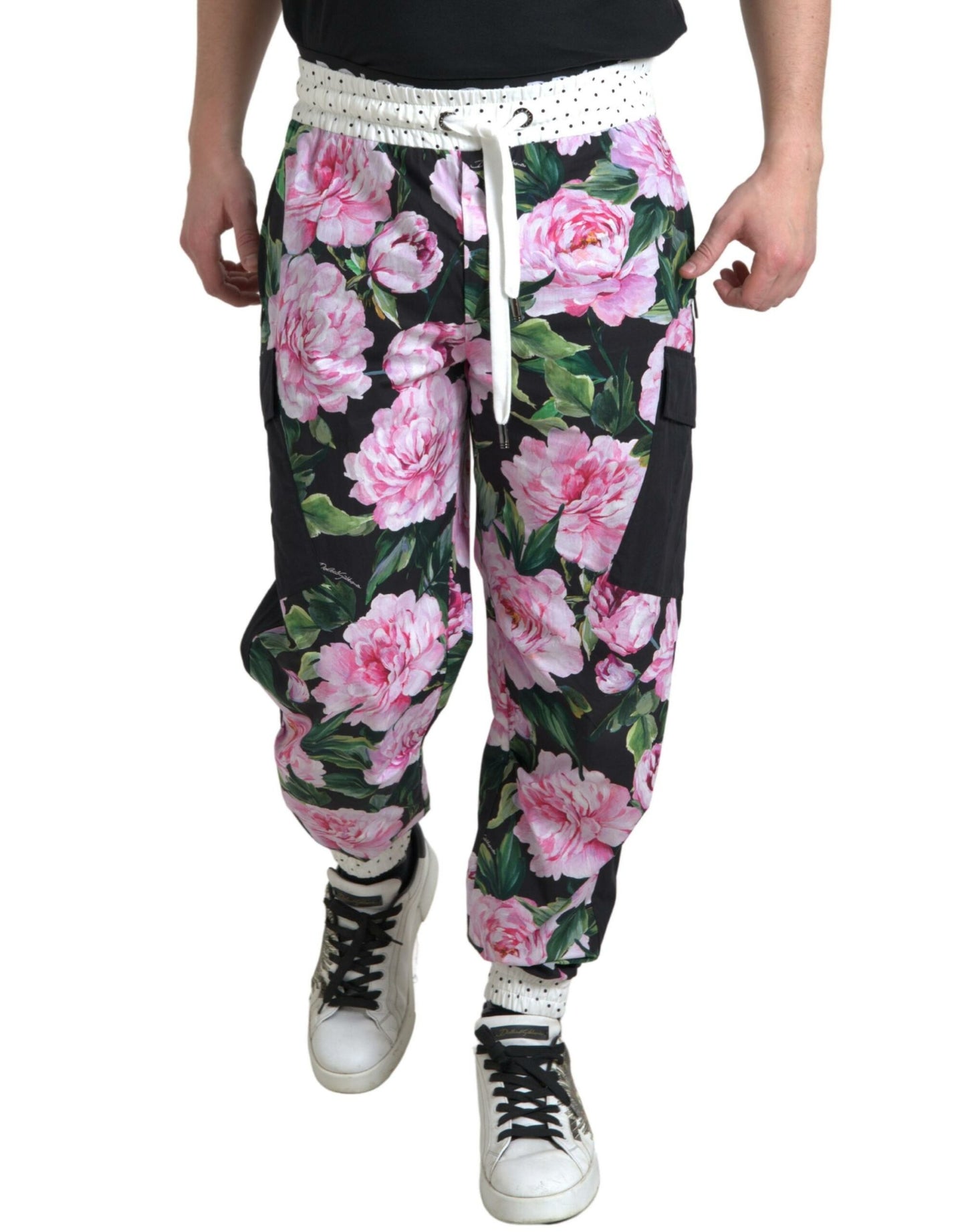 Dolce & Gabbana Multicolor Peony Joggers Cotton Men Pants Dolce & Gabbana