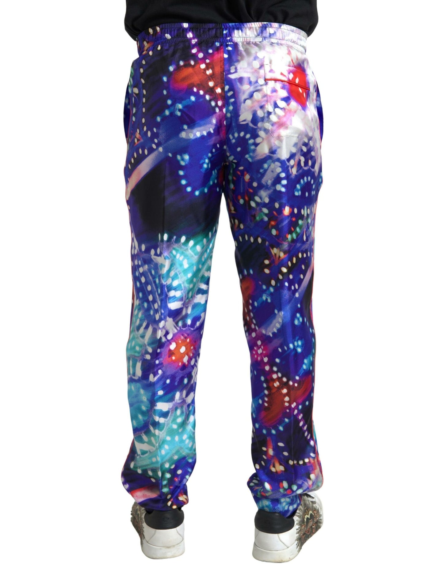 Dolce & Gabbana Multicolor Printed Silk Men Trouser Pants Dolce & Gabbana