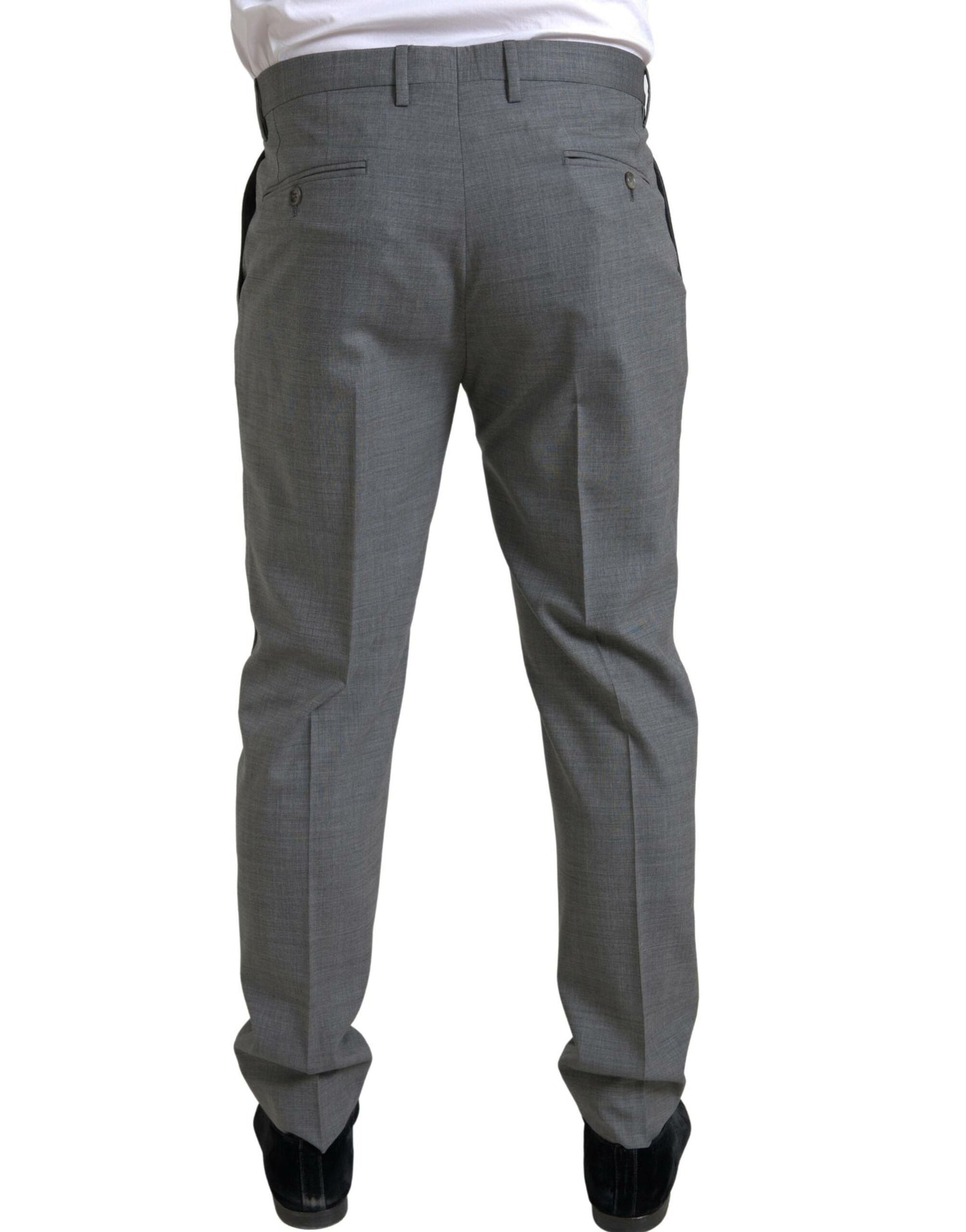 Dolce & Gabbana Gray Wool Chino Skinny Men Dress Trouser Pants Dolce & Gabbana