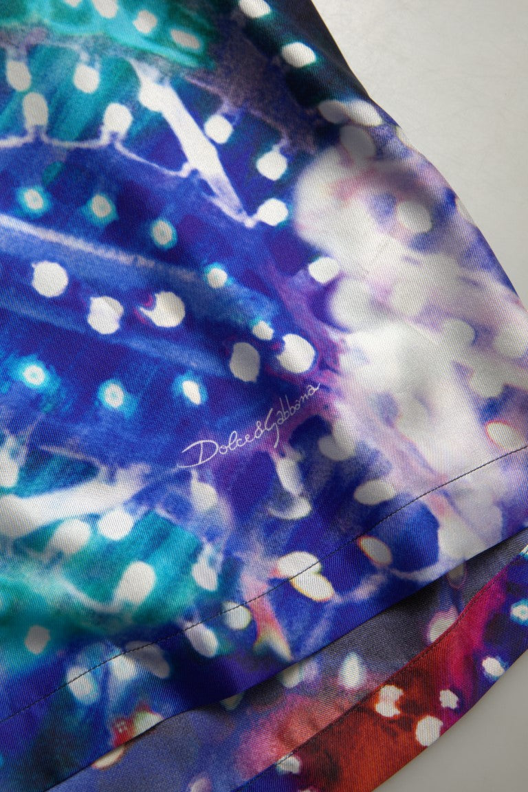 Dolce & Gabbana Multicolor Silk Psychedelic Print Men Pajama Shirt Dolce & Gabbana
