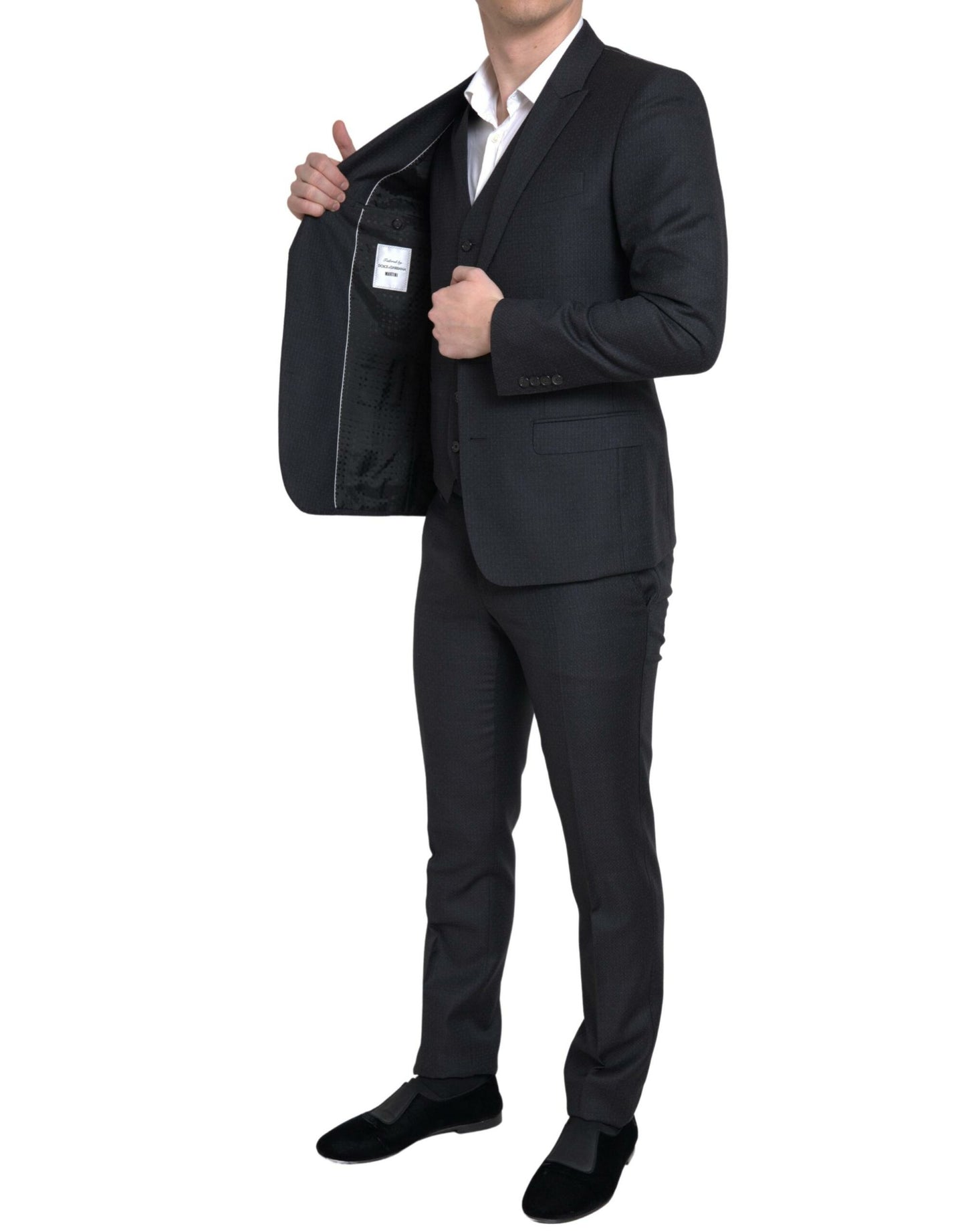 Dolce & Gabbana Black 3 Piece Single Breasted MARTINI Suit Dolce & Gabbana