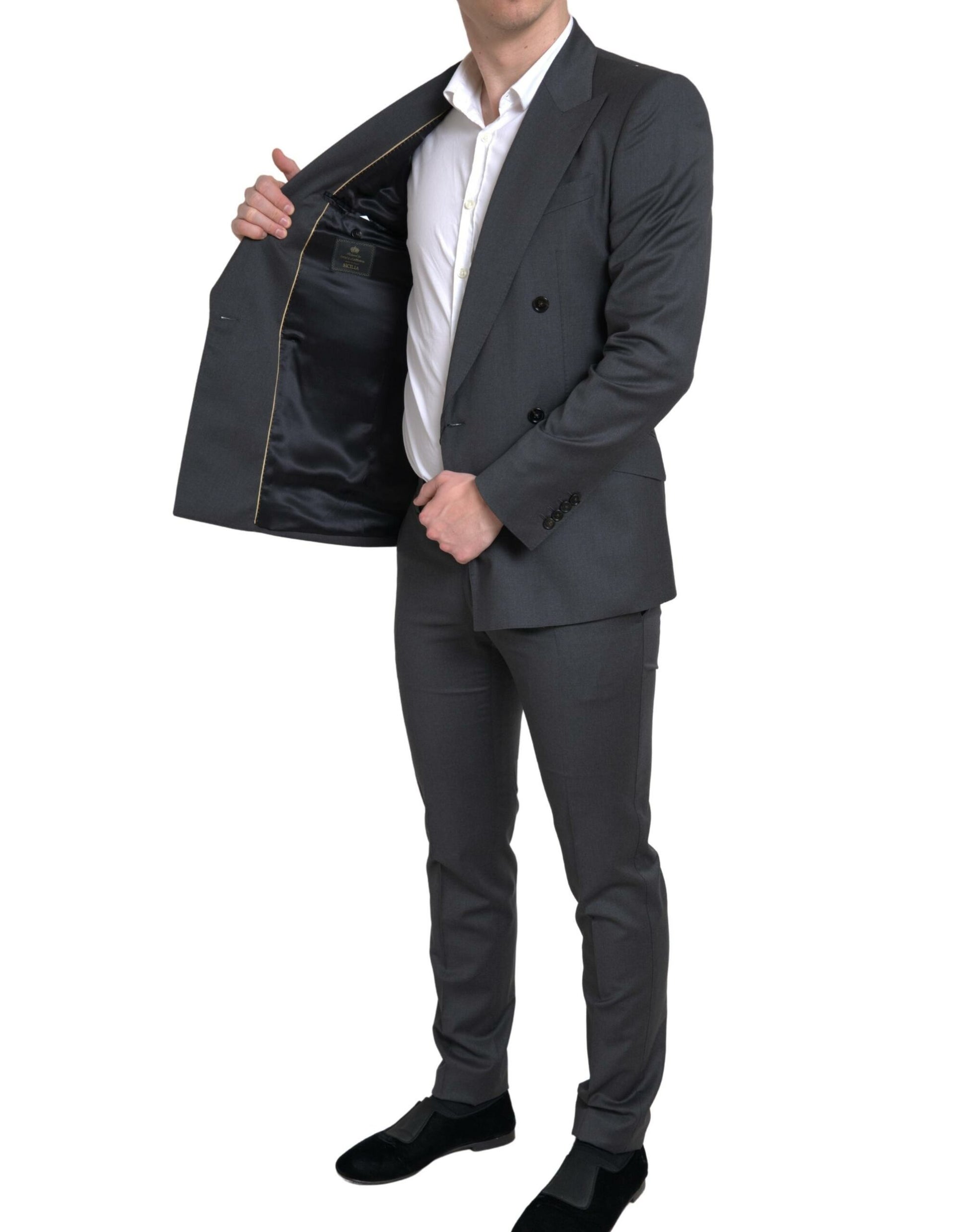 Dolce & Gabbana Gray 2 Piece Double Breasted SICILIA Suit Dolce & Gabbana
