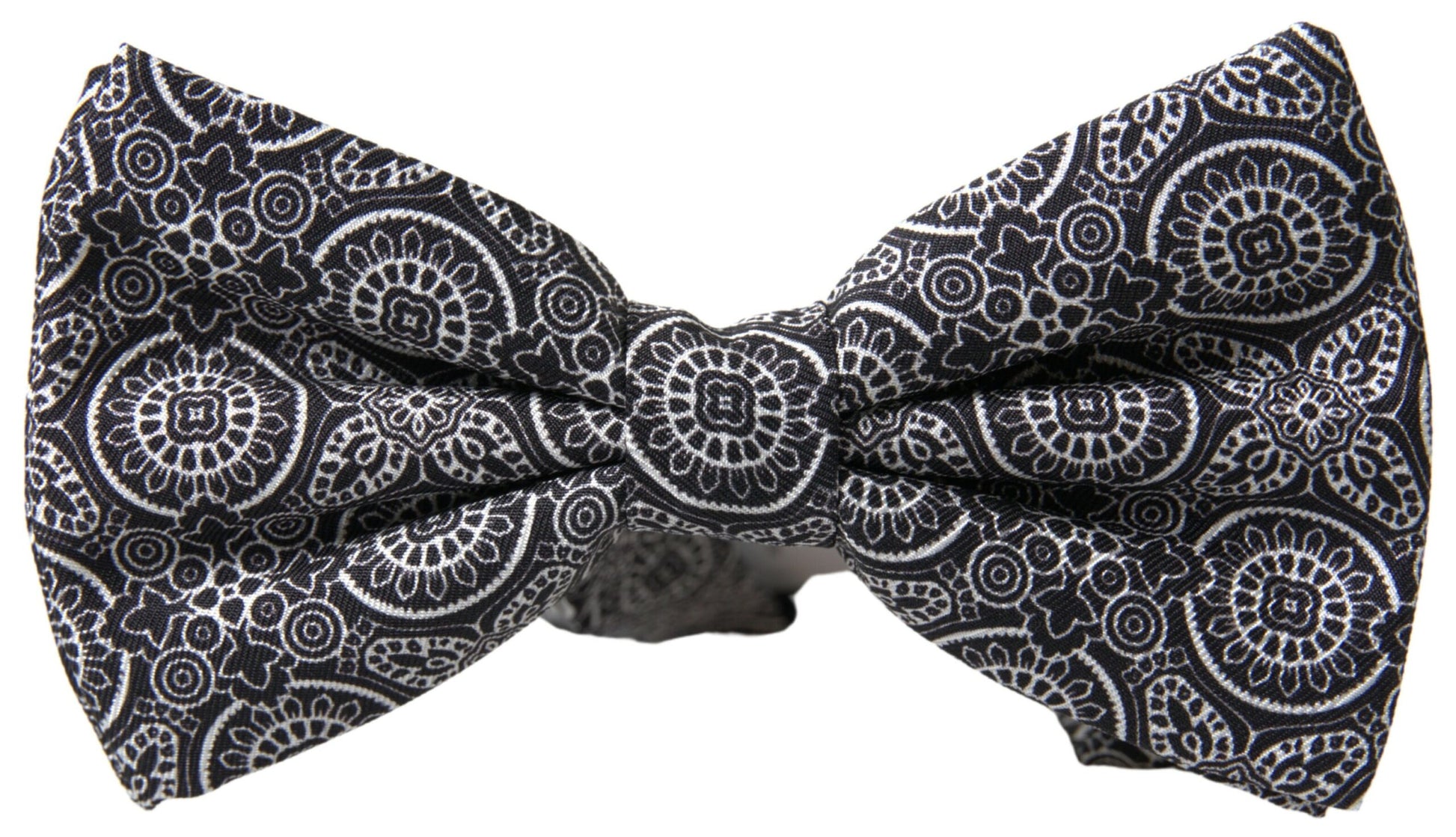 Dolce & Gabbana Black White Pattern Adjustable Neck Papillon Bow Tie Dolce & Gabbana