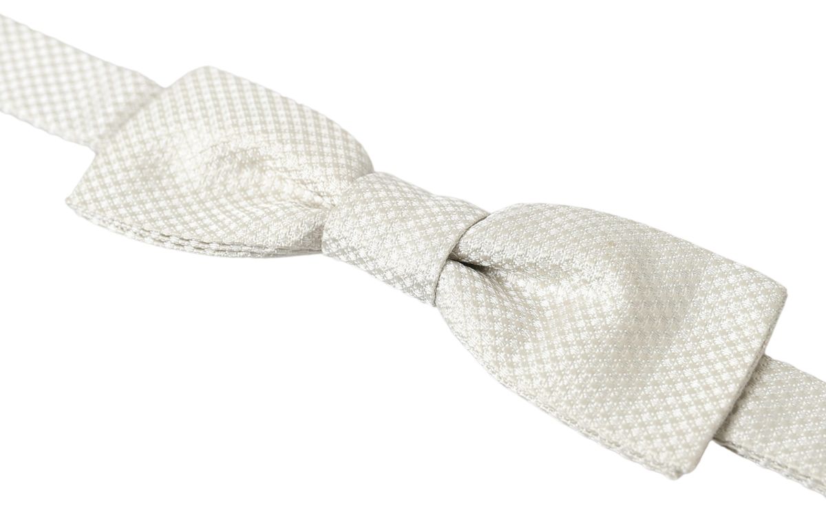 Dolce & Gabbana Ivory Silk Adjustable Neck Papillon Men Bow Tie Dolce & Gabbana