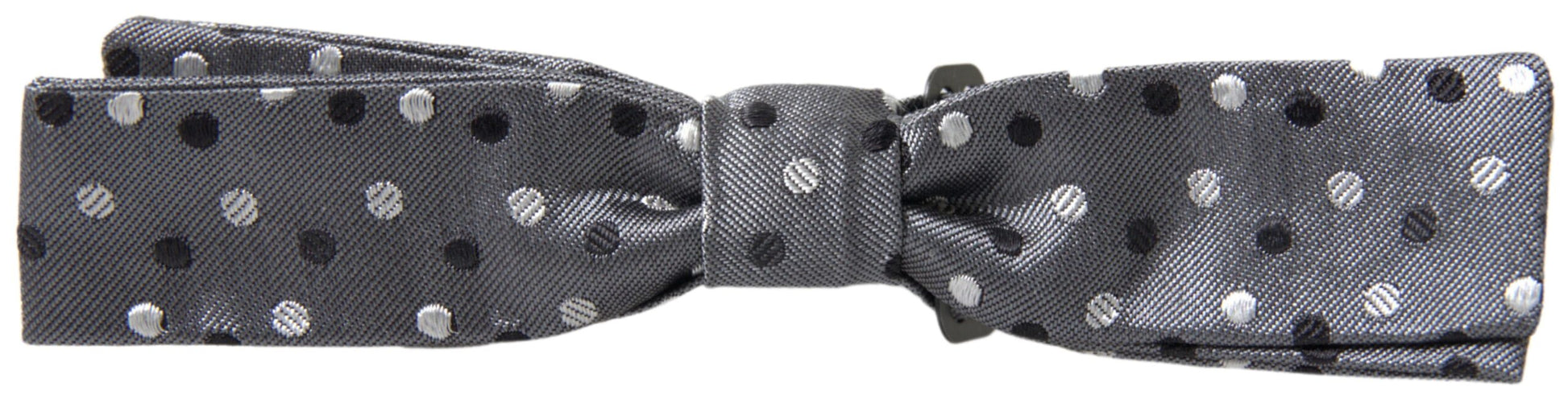 Dolce & Gabbana Gray Polka Dot Silk Adjustable Men Neck Papillon Bow Tie Dolce & Gabbana