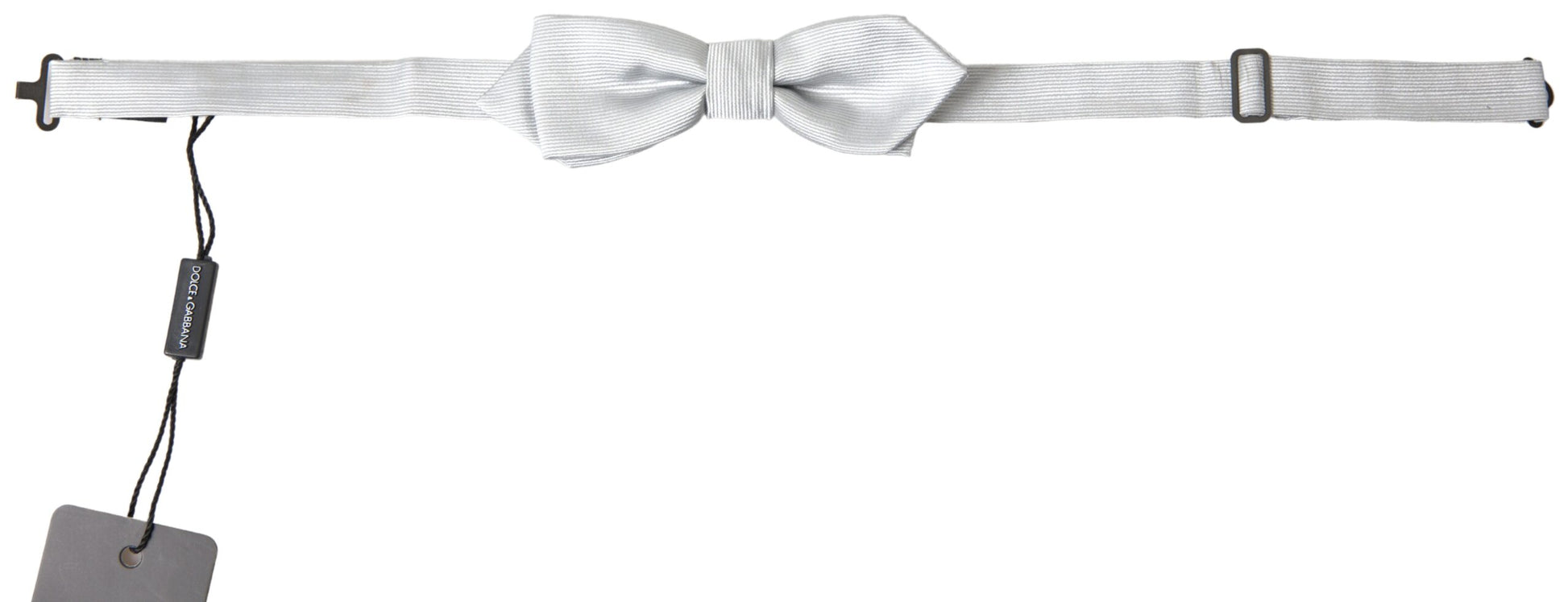 Dolce & Gabbana Gray Silk Adjustable Men Neck Papillon Bow Tie Dolce & Gabbana