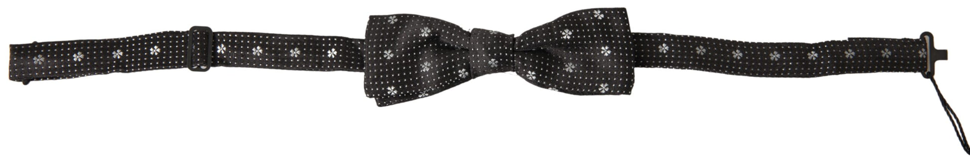 Dolce & Gabbana Black Patterned Silk Adjustable Men Neck Papillon Bow Tie Dolce & Gabbana