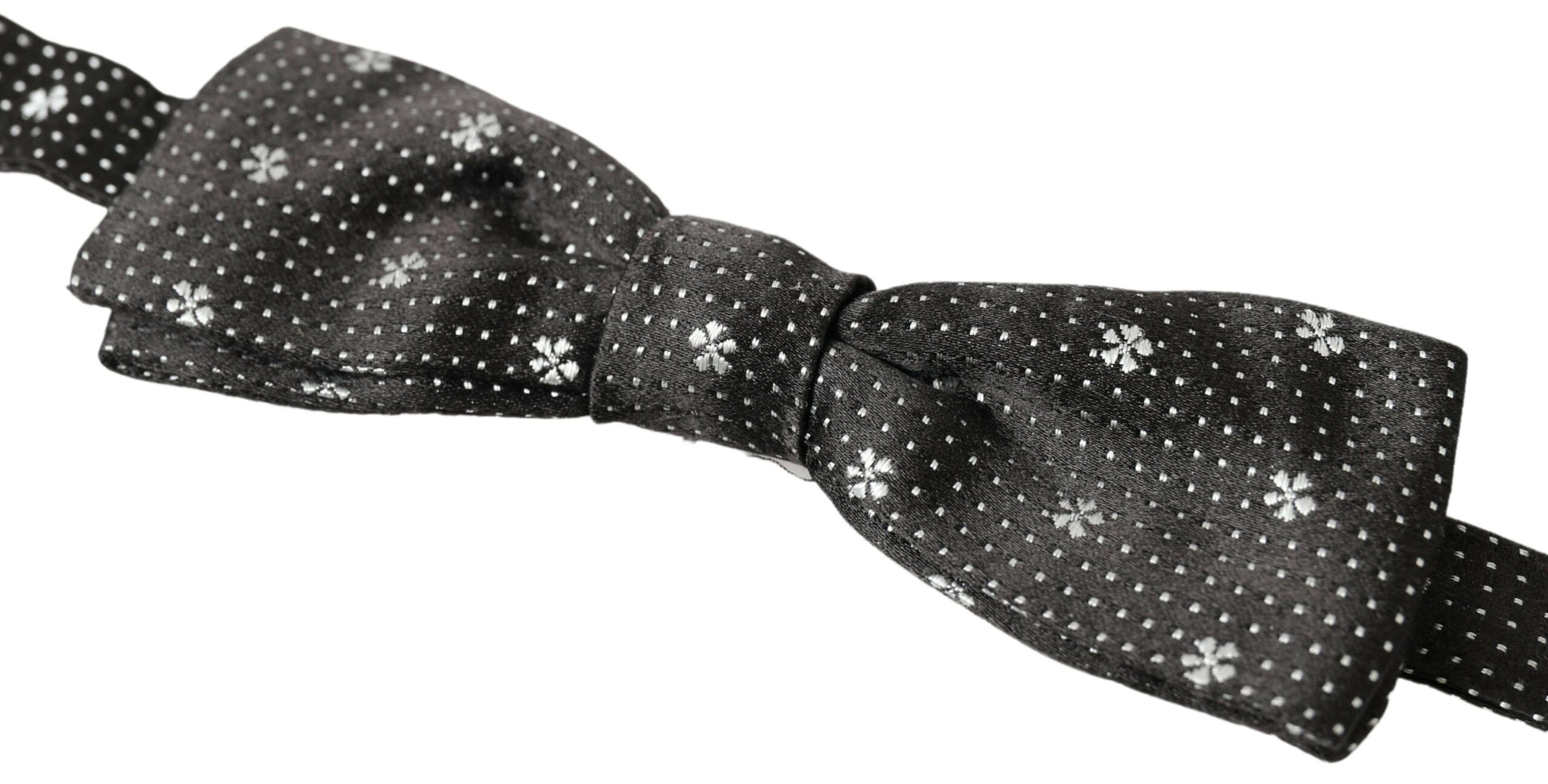 Dolce & Gabbana Black Patterned Silk Adjustable Men Neck Papillon Bow Tie Dolce & Gabbana