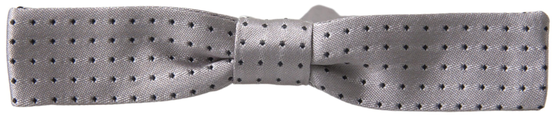 Dolce & Gabbana Gray Dotted Silk Adjustable Men Neck Papillon Bow Tie Dolce & Gabbana