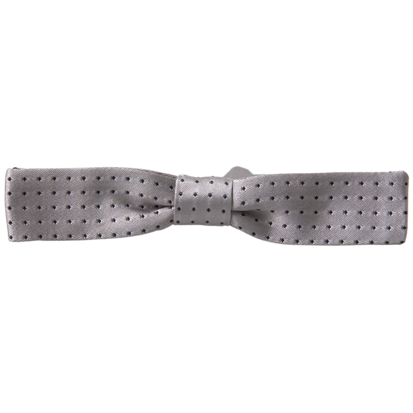 Dolce & Gabbana Gray Dotted Silk Adjustable Men Neck Papillon Bow Tie