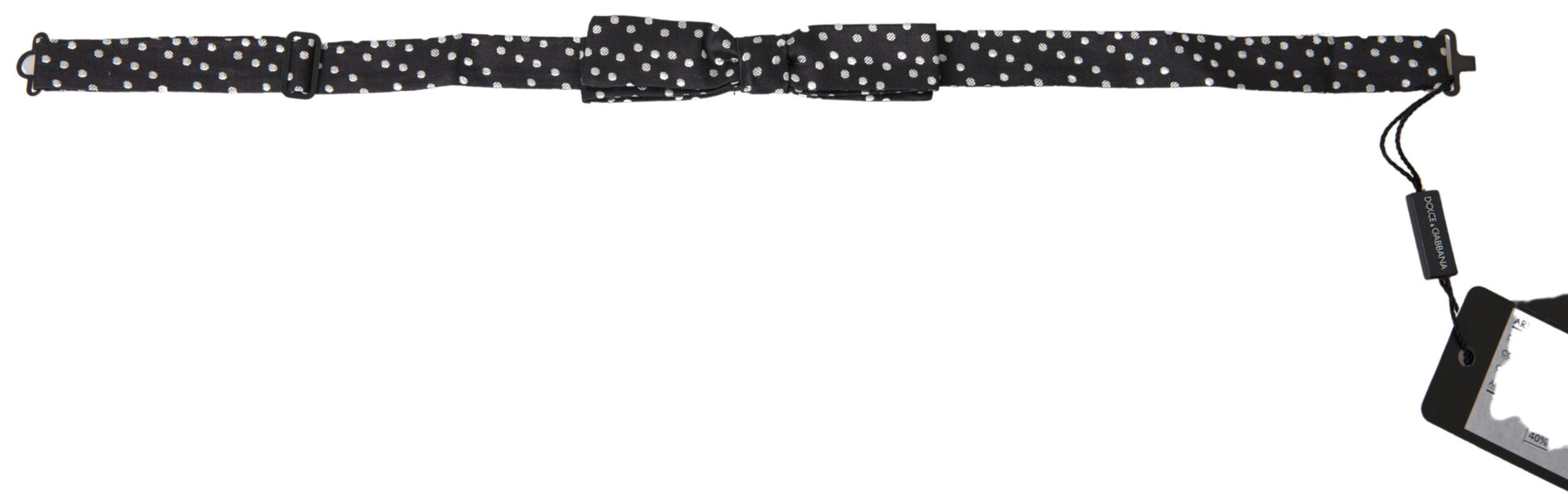 Dolce & Gabbana Black Polka Dot Silk Adjustable Men Neck Papillon Bow Tie Dolce & Gabbana