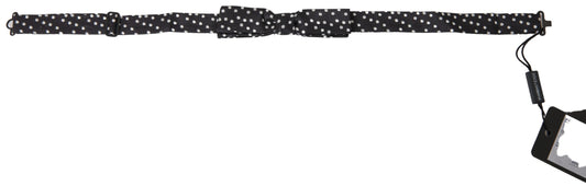 Dolce & Gabbana Black Polka Dot Silk Adjustable Men Neck Papillon Bow Tie Dolce & Gabbana