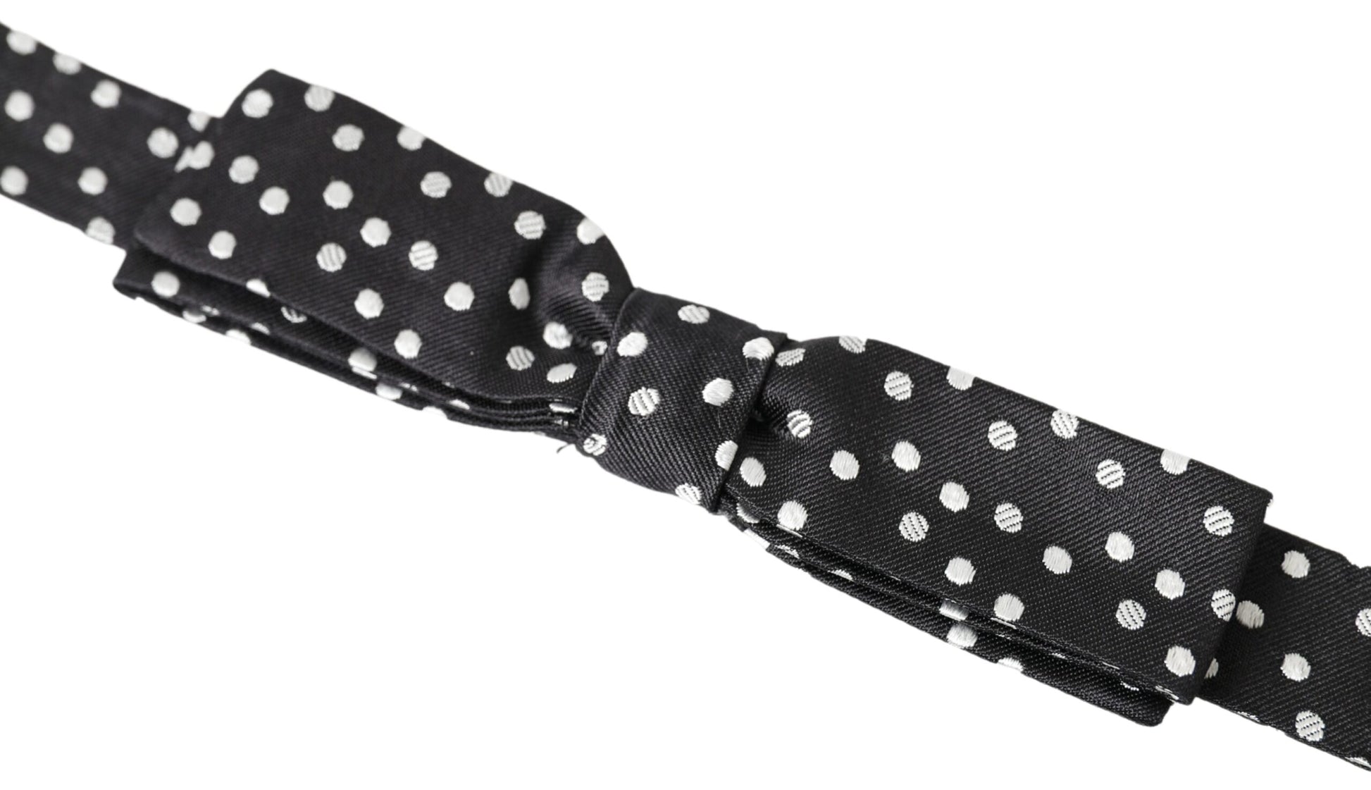 Dolce & Gabbana Black Polka Dot Silk Adjustable Men Neck Papillon Bow Tie Dolce & Gabbana