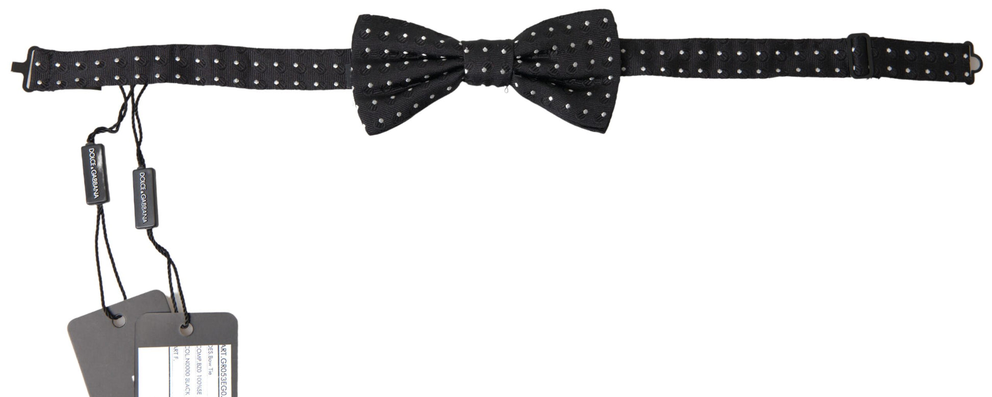 Dolce & Gabbana Black Polka Dot Silk Adjustable Men Neck Papillon Bow Tie Dolce & Gabbana
