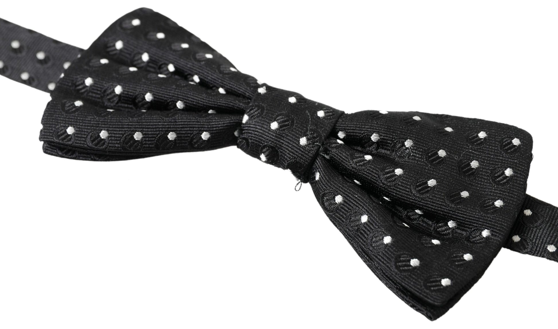 Dolce & Gabbana Black Polka Dot Silk Adjustable Men Neck Papillon Bow Tie Dolce & Gabbana