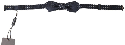 Dolce & Gabbana Blue Polka Dot Silk Adjustable Men Neck Papillon Bow Tie Dolce & Gabbana