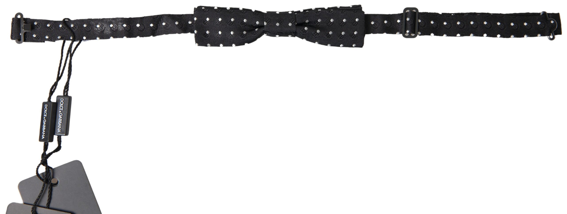 Dolce & Gabbana Black Polka Dot Silk Adjustable Men Neck Papillon Bow Tie Dolce & Gabbana