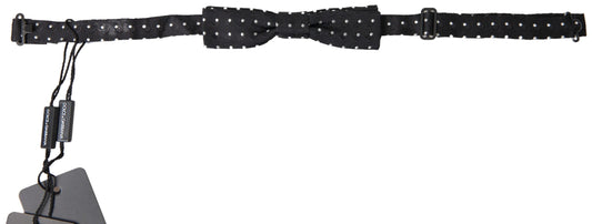 Dolce & Gabbana Black Polka Dot Silk Adjustable Men Neck Papillon Bow Tie Dolce & Gabbana