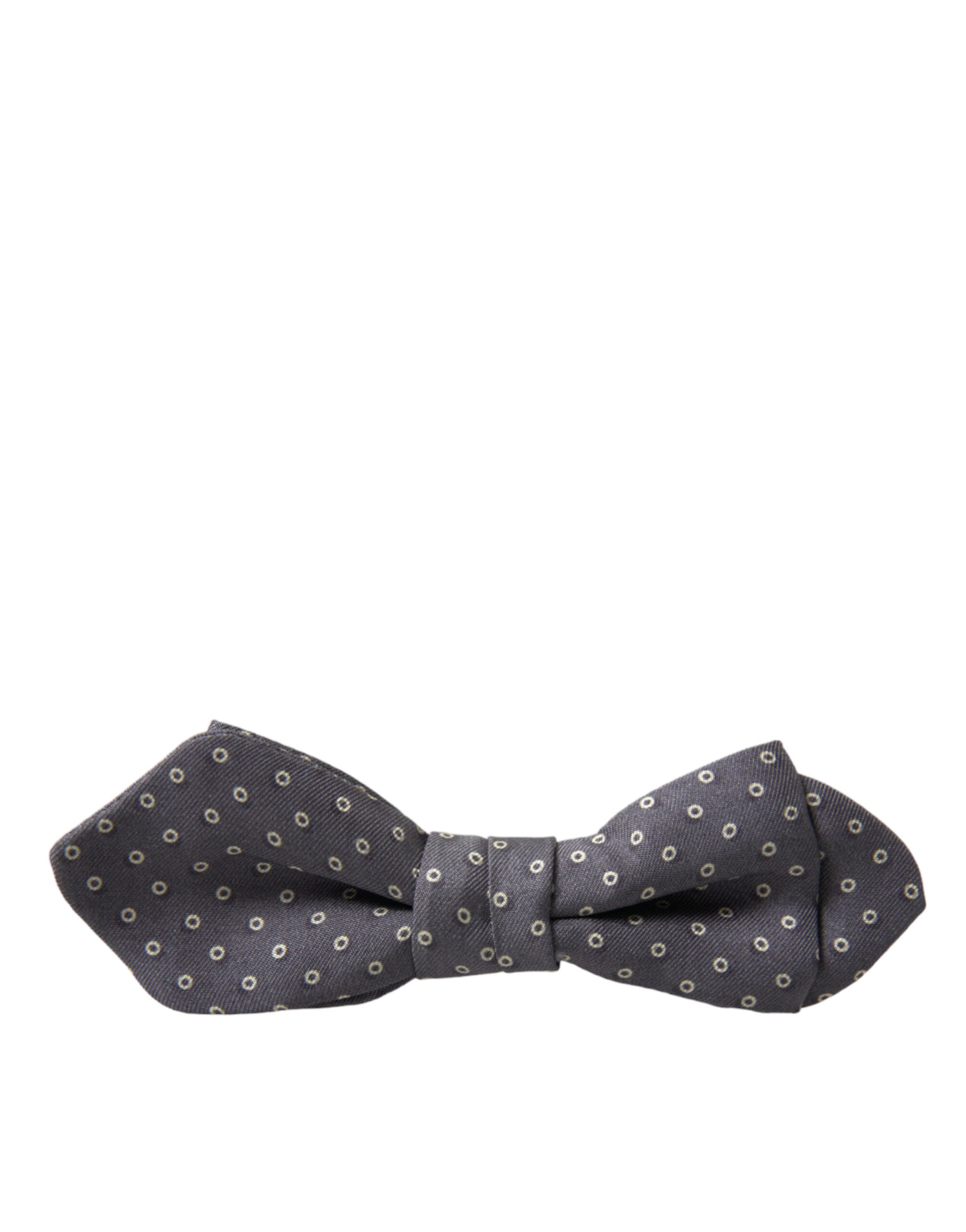 Dolce & Gabbana Gray Polka Dots Silk Adjustable Neck Papillon Bow Tie Dolce & Gabbana