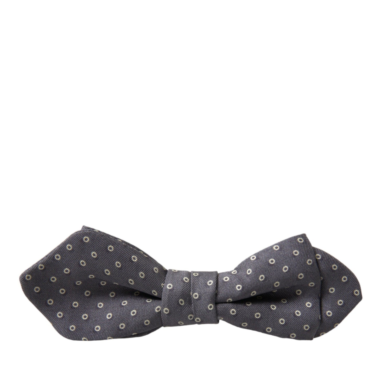 Dolce & Gabbana Gray Polka Dots Silk Adjustable Neck Papillon Bow Tie