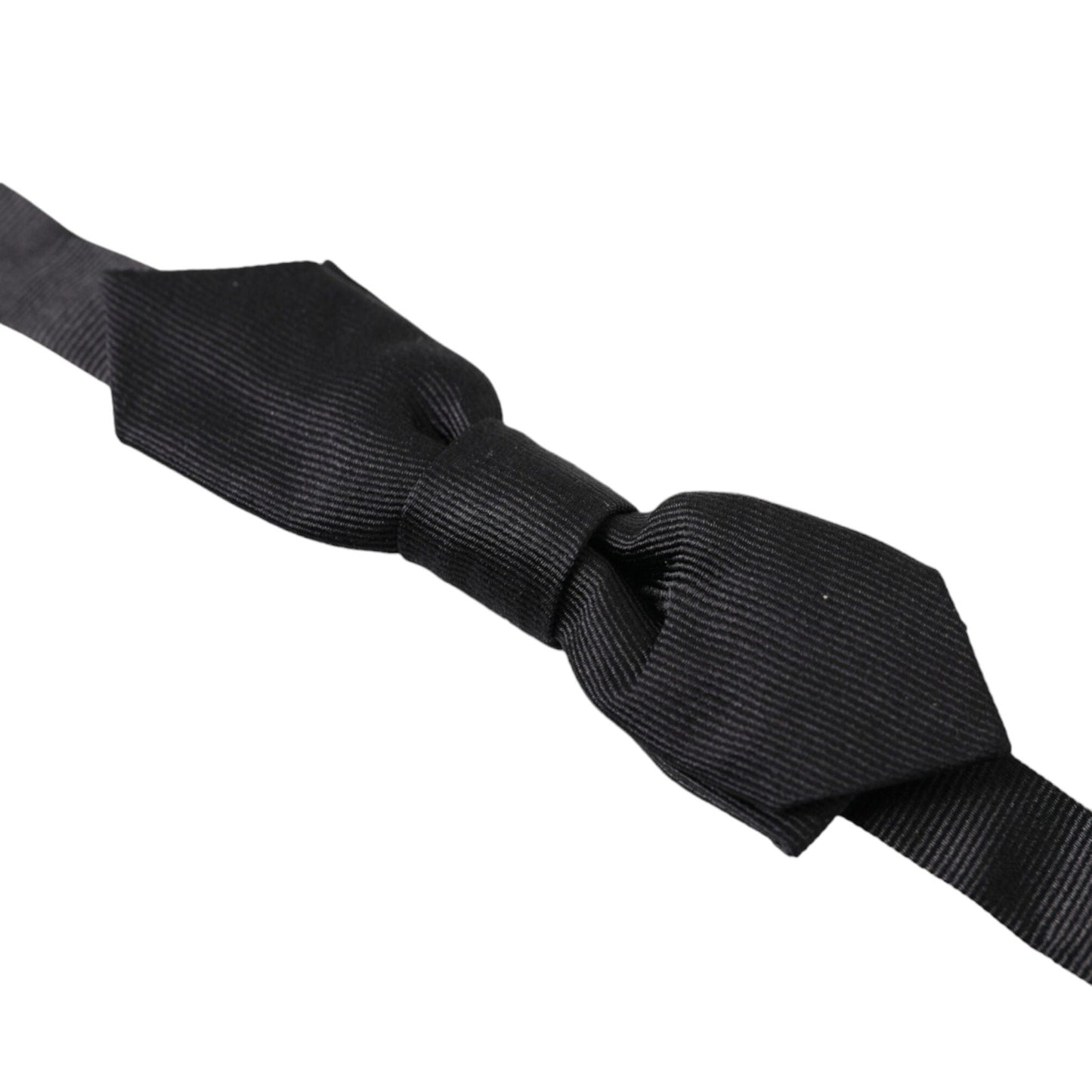 Dolce & Gabbana Black Solid Silk Adjustable Neck Papillon Bow Tie Dolce & Gabbana