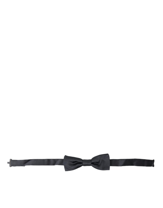 Dolce & Gabbana Dark Gray Silk Adjustable Neck Men Papillon Bow Tie Dolce & Gabbana
