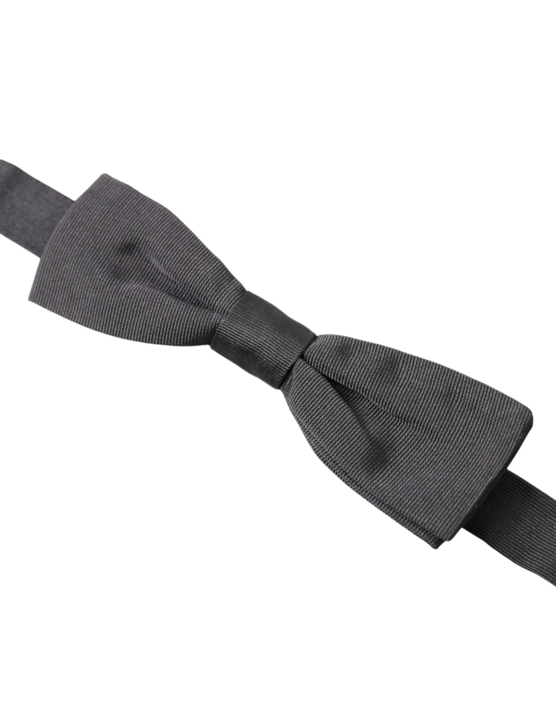 Dolce & Gabbana Dark Gray Silk Adjustable Neck Men Papillon Bow Tie Dolce & Gabbana