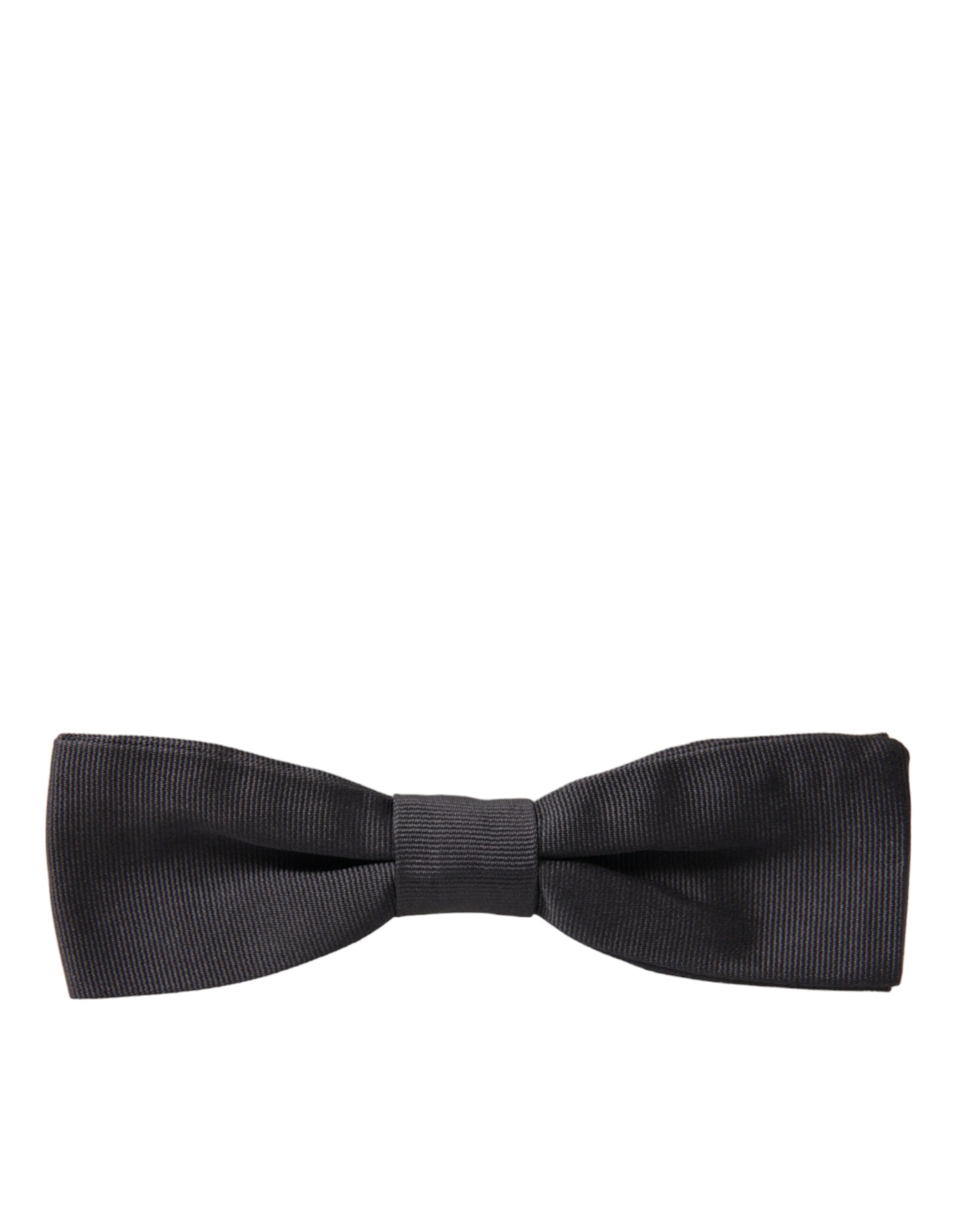 Dolce & Gabbana Dark Gray Silk Adjustable Neck Men Papillon Bow Tie Dolce & Gabbana