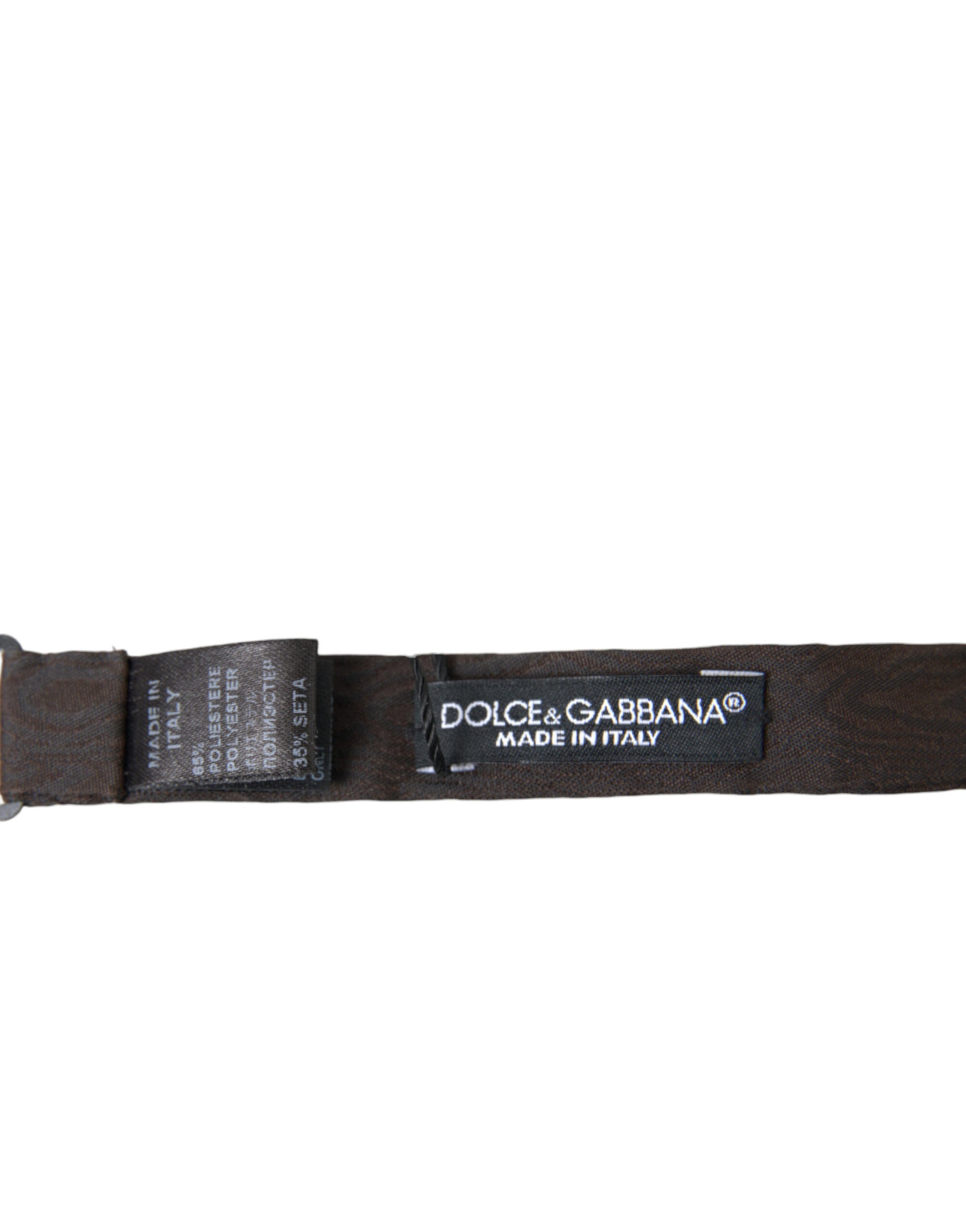 Dolce & Gabbana Brown Polyester Silk Adjustable Neck Men Papillon Bow Tie Dolce & Gabbana