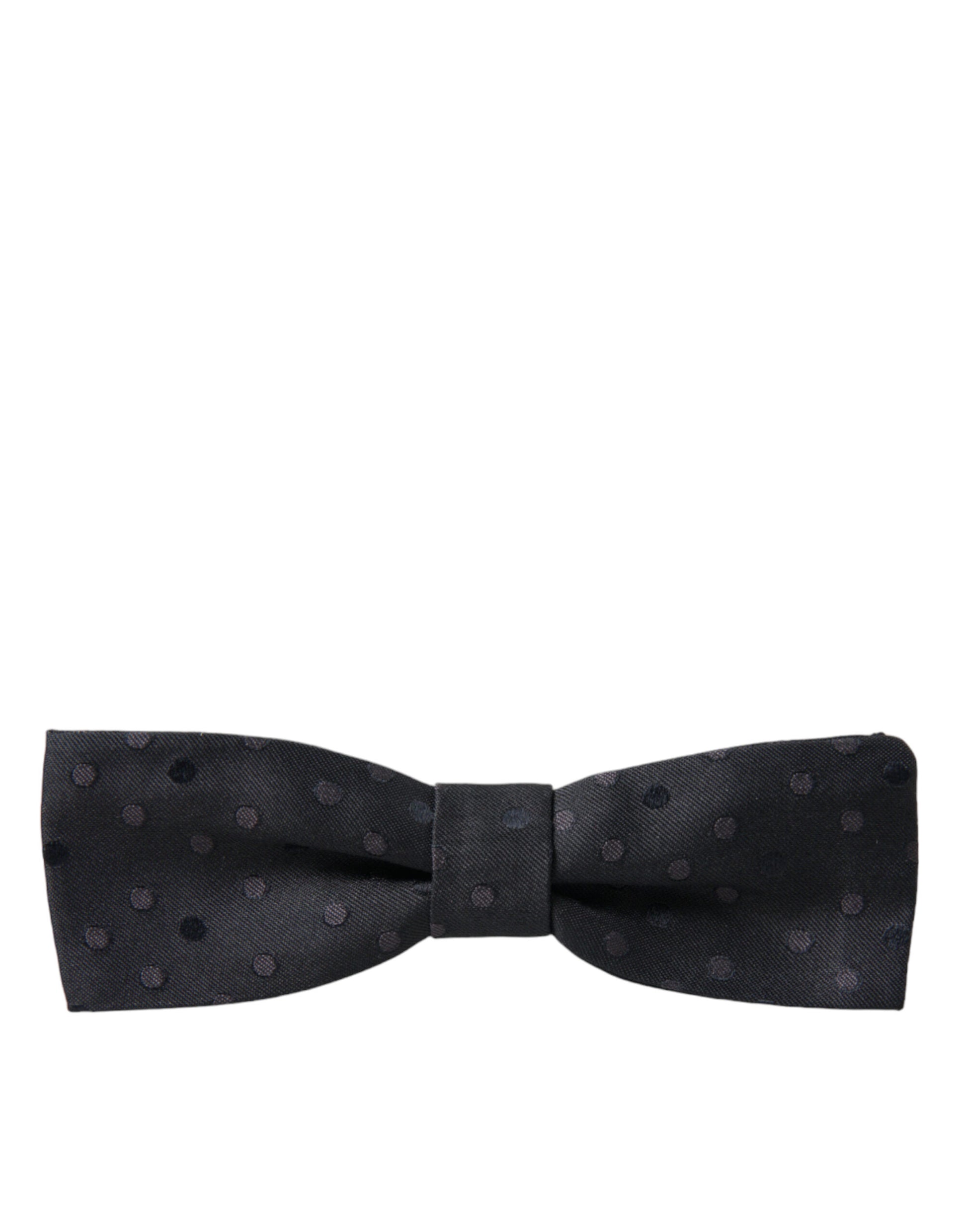 Dolce & Gabbana Gray Polka Dot Silk Adjustable Neck Men Papillon Bow Tie Dolce & Gabbana