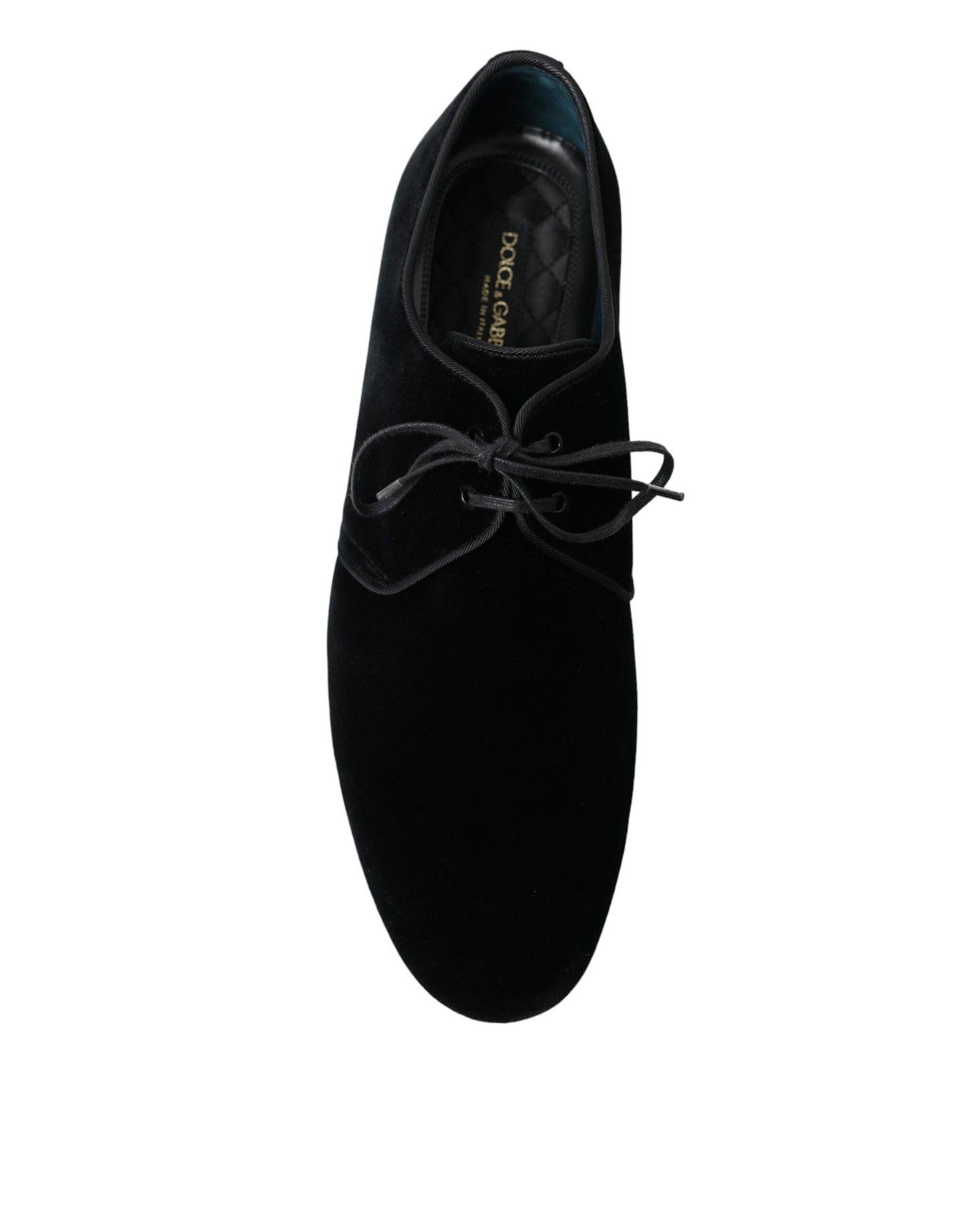 Dolce & Gabbana Black Velvet Lace Up Formal Derby Dress Shoes Dolce & Gabbana