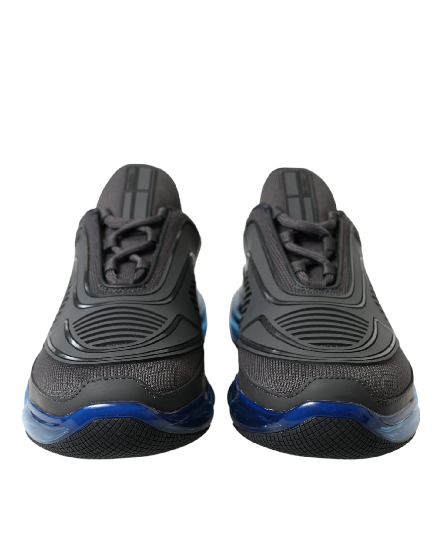 Prada Black Blue Rubber Knit Slip On Low Top Sneakers Shoes Prada