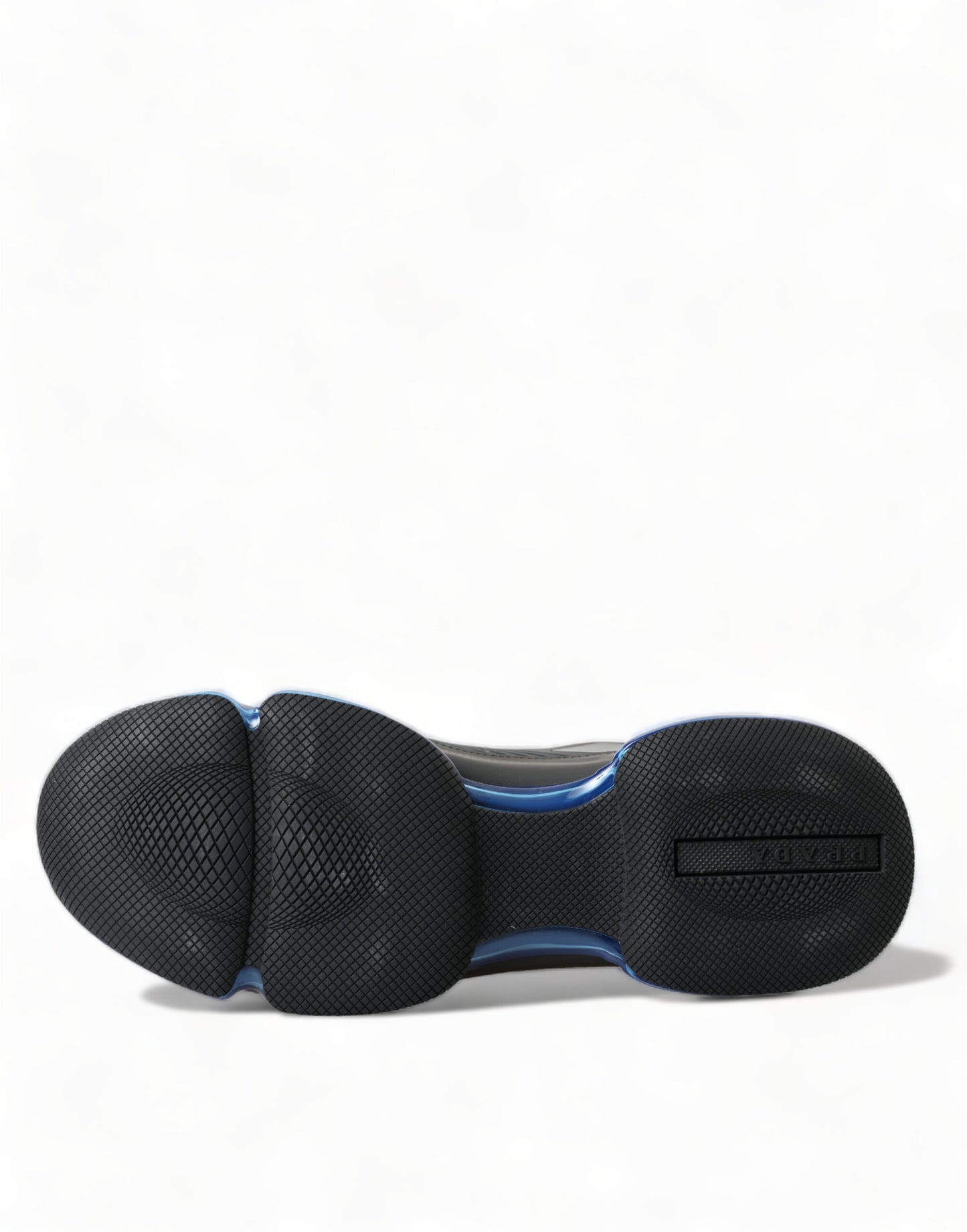 Prada Black Blue Rubber Knit Slip On Low Top Sneakers Shoes Prada