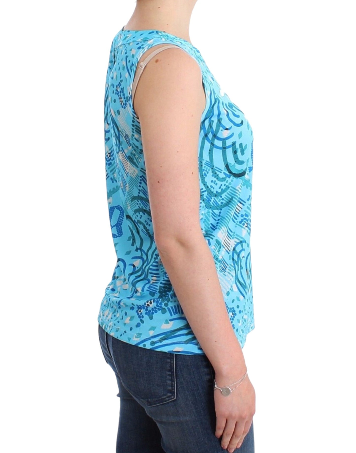 John Galliano Blue printed tank top John Galliano