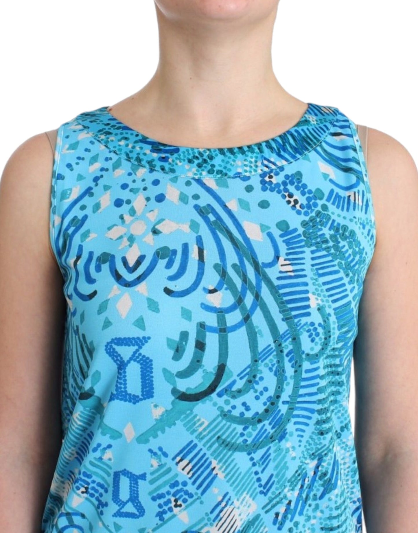 John Galliano Blue printed tank top John Galliano