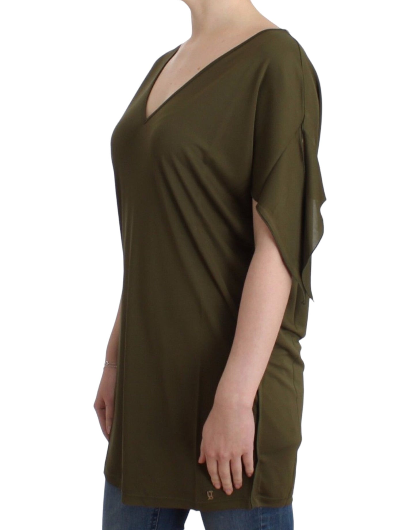 John Galliano Green shortsleeved blouse top John Galliano
