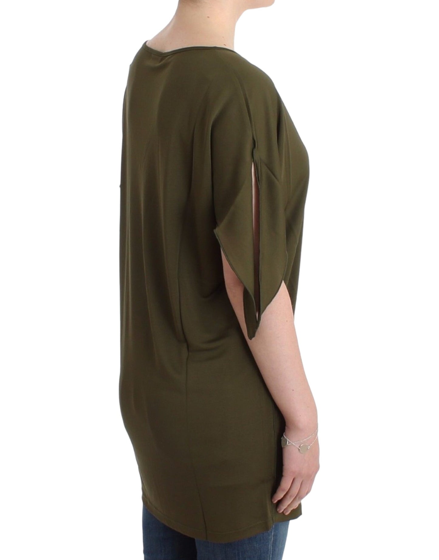 John Galliano Green shortsleeved blouse top John Galliano