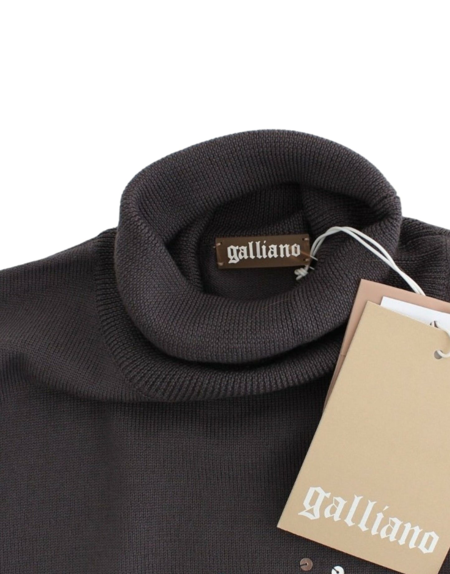 John Galliano Brown turtleneck cotton sweater John Galliano