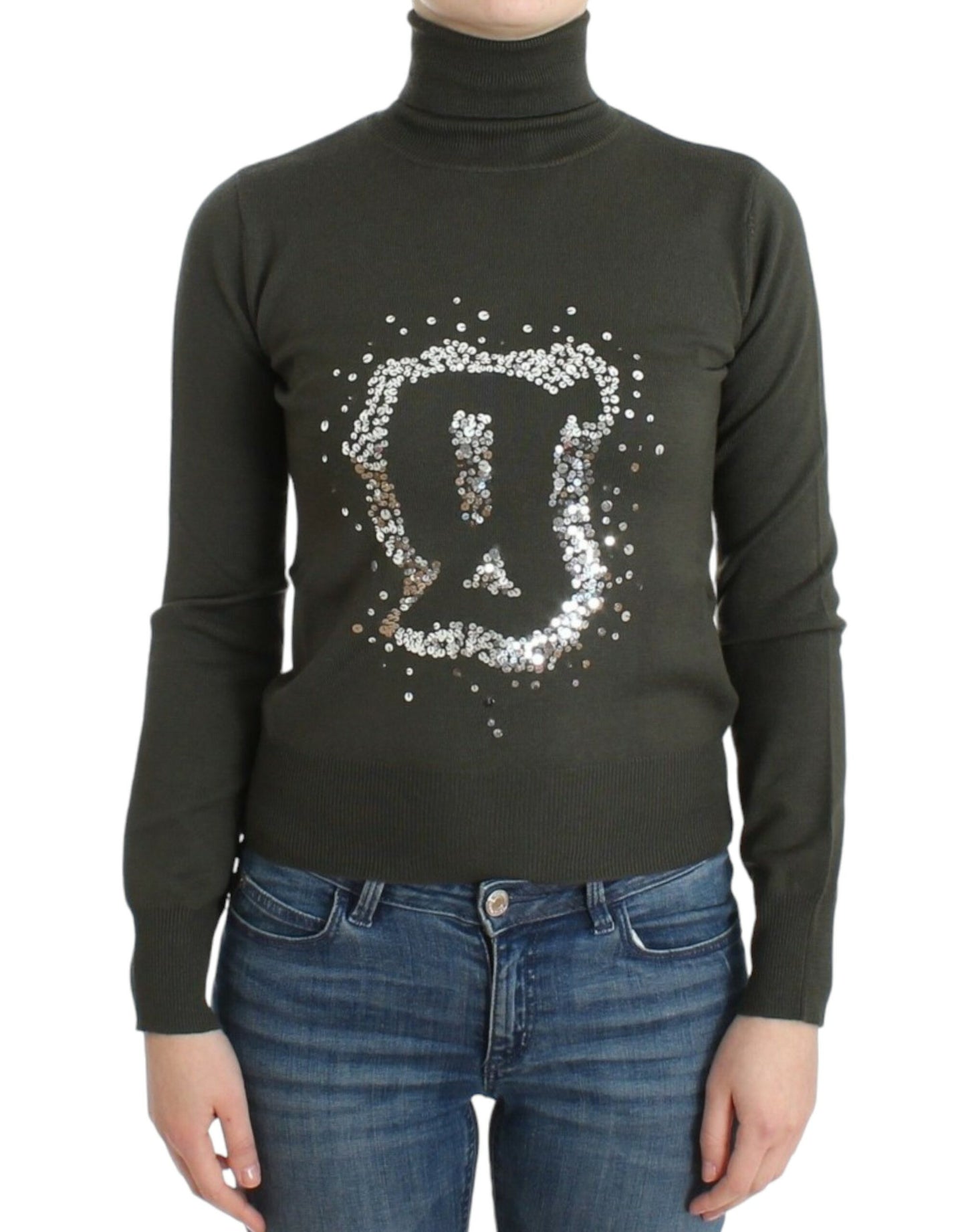 John Galliano Green wool turtleneck sweater John Galliano